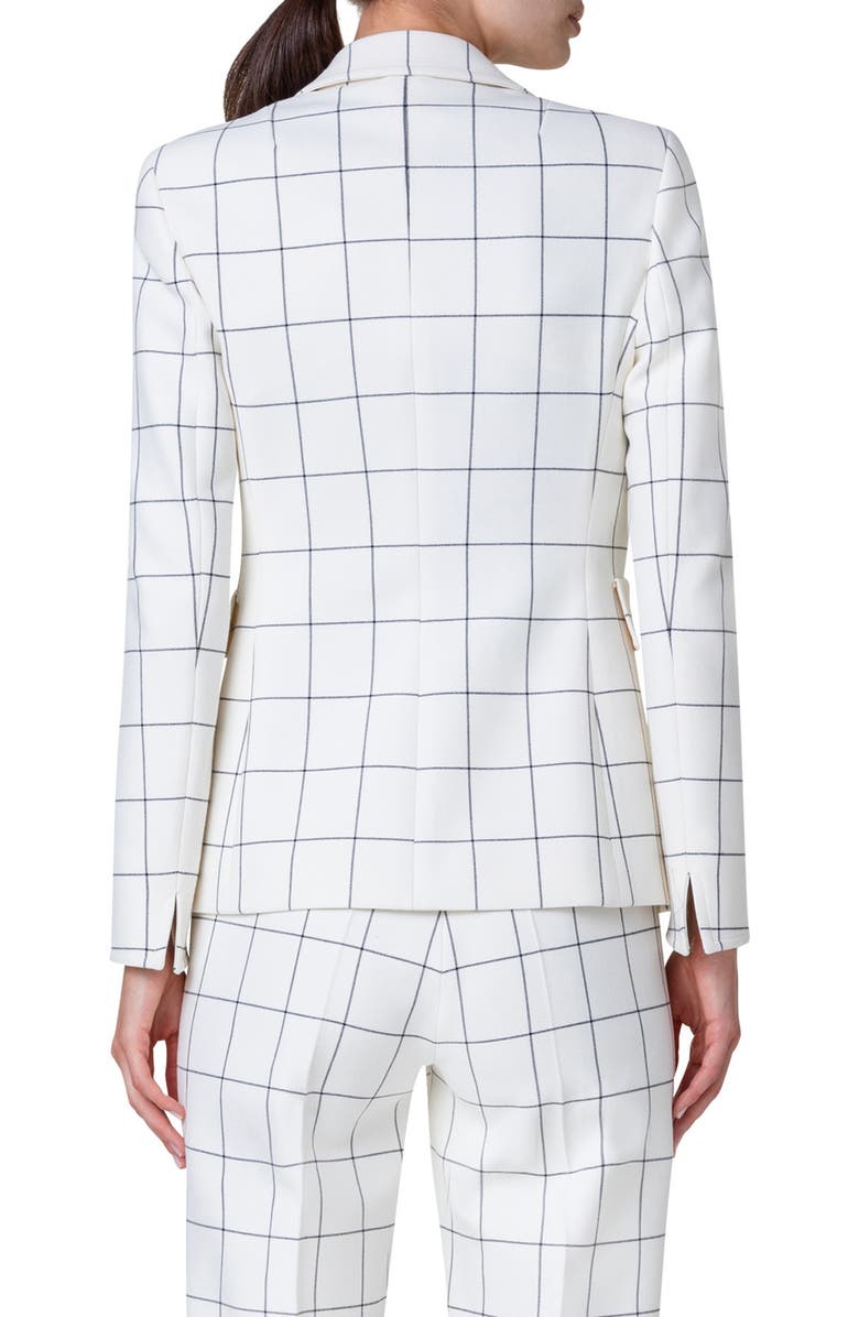 Akris punto Windowpane Check Crepe Blazer, Alternate, color, 