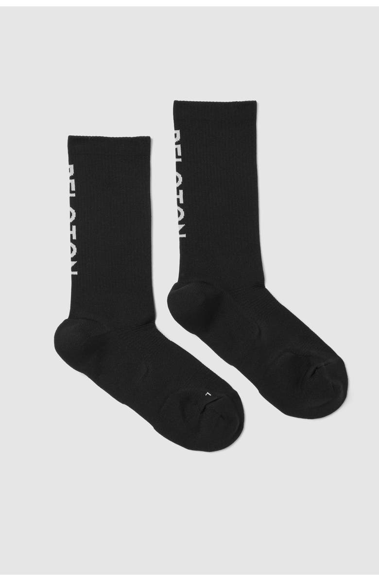 Peloton Performance Crew Sock - Peloton Logo, Alternate, color, Black