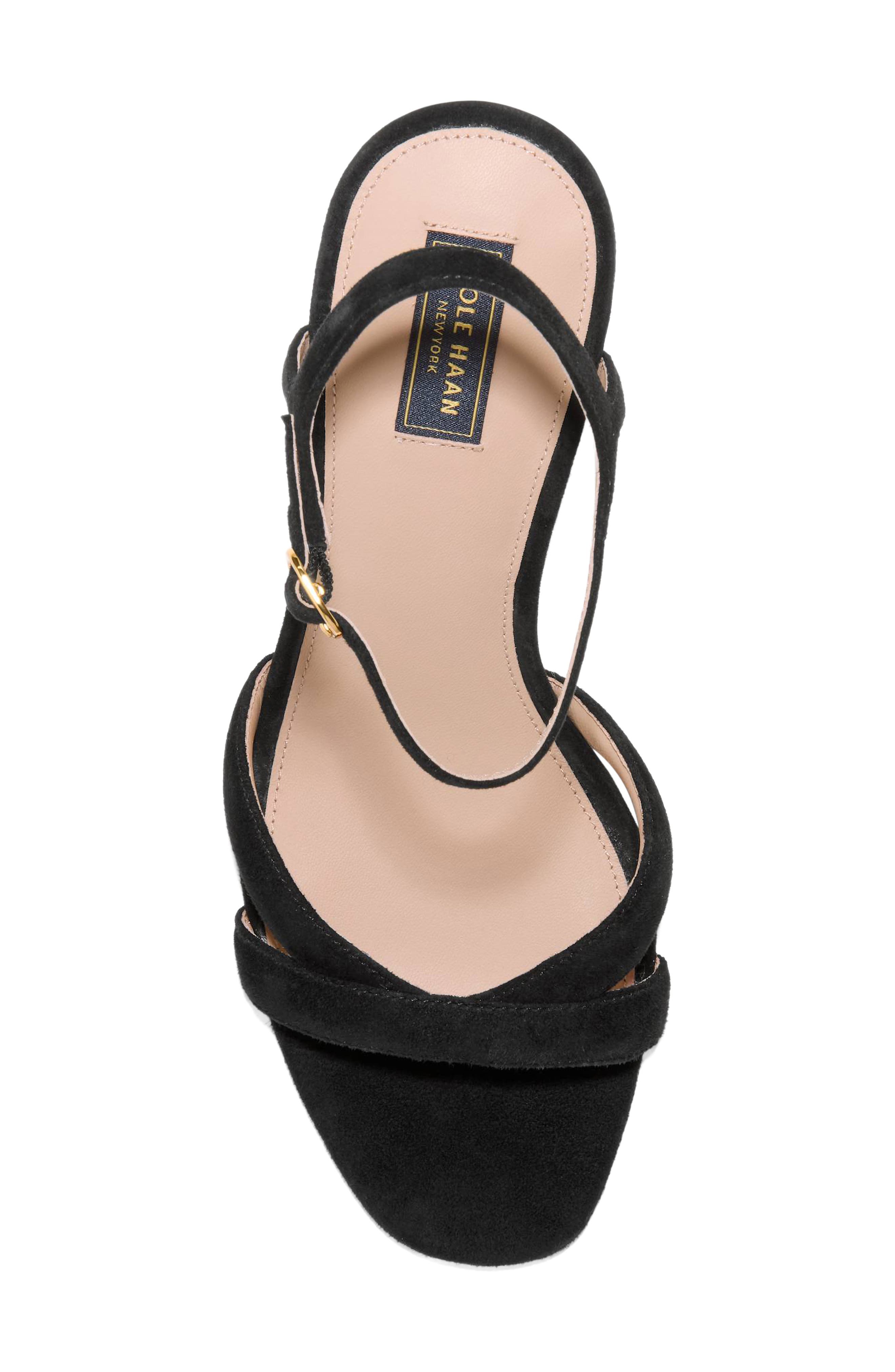 Constantina Ankle Strap Sandal, Alternate, color, BLACK SUEDE