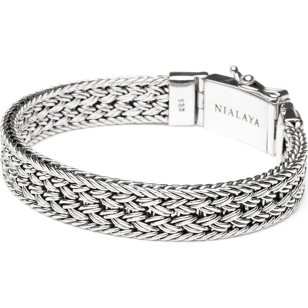 Nialaya Braided Chain Bracelet in Silver  product