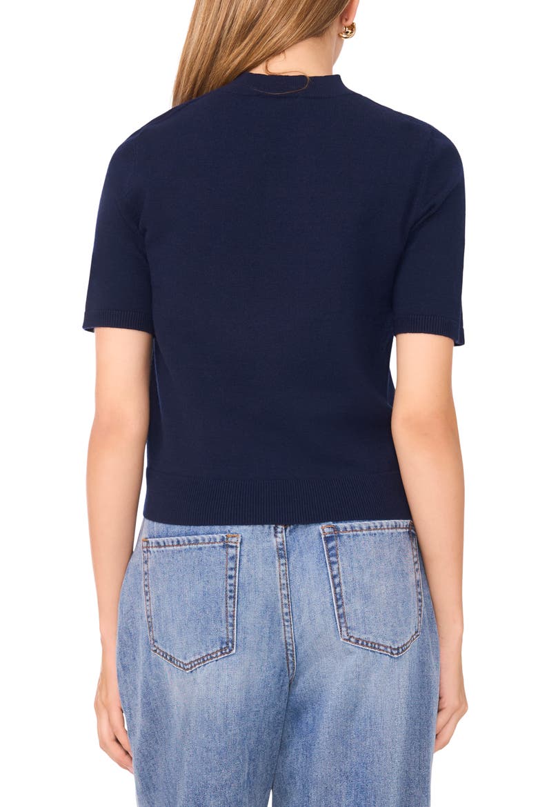 Saddle Short Sleeve Sweater, Alternate, color, CLASSIC NAVY