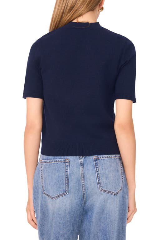 1.state Saddle Short Sleeve Sweater In Blue