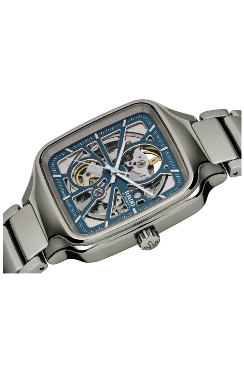True Square Automatic Open Heart Bracelet Watch, 38mm, Alternate, color, BLUE