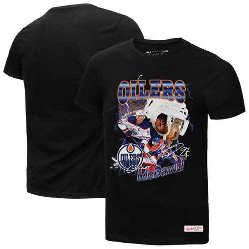 Mitchell & Ness Connor Mcdavid Black Edmonton Oilers 2.0 Player Graphic T-shirt In Black