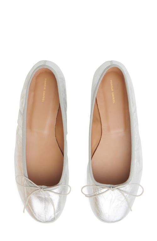 Mansur Gavriel Ballet Flat In Crinkle Silver