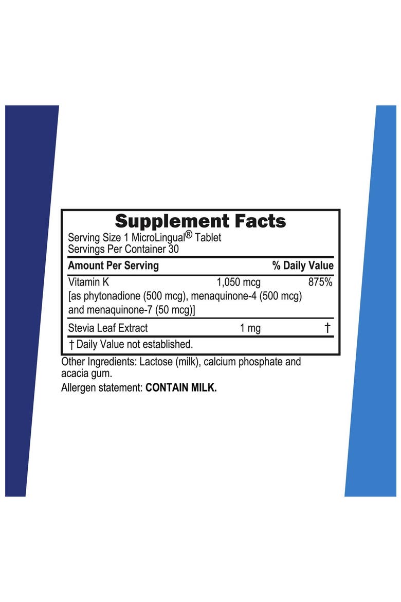 Triple K MK-4 MK-7 K1 Quick Dissolve Tabs, Alternate, color, White