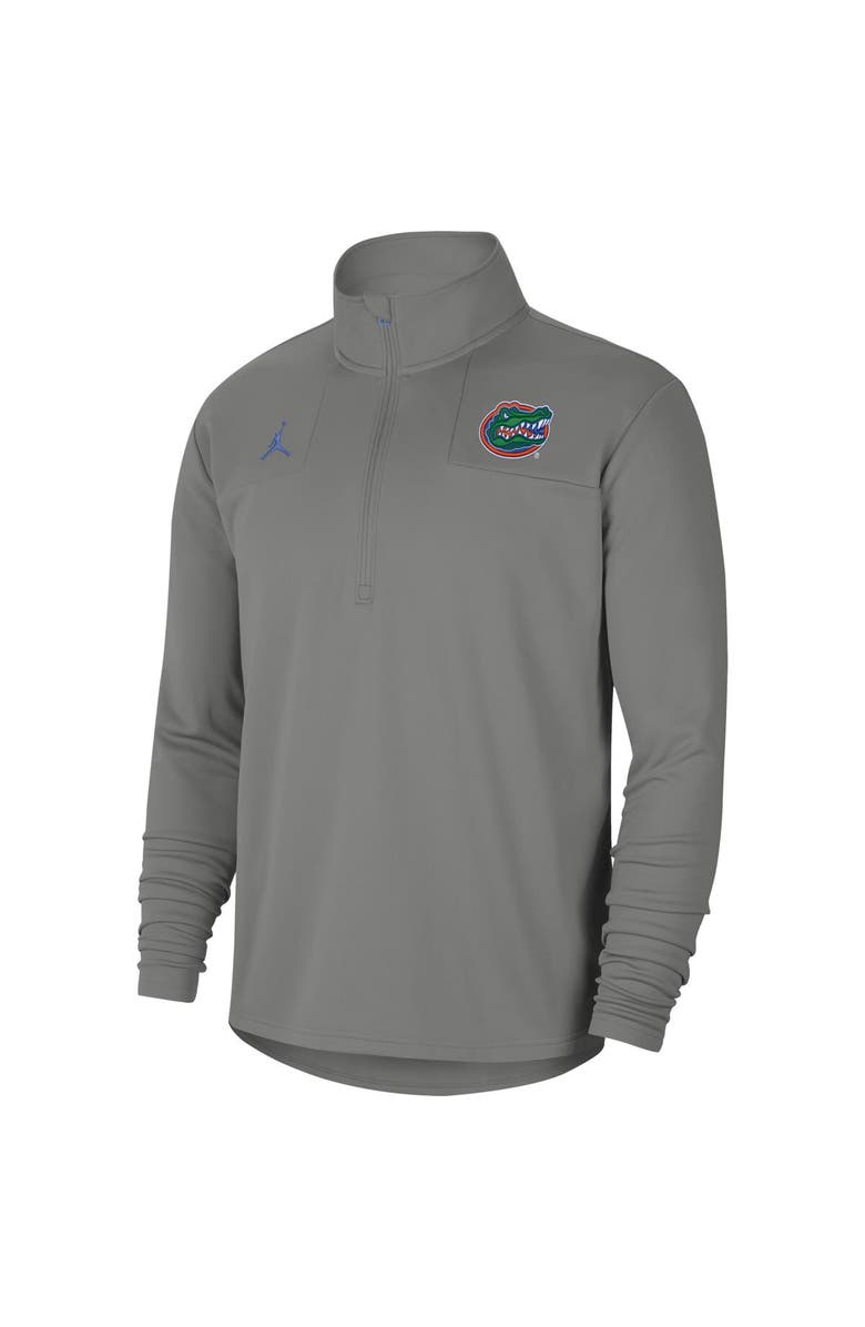 Jordan Brand Men's Jordan Brand Gray Florida Gators 2021 Coaches Top Performance Half-Zip Jacket, Alternate, color, 