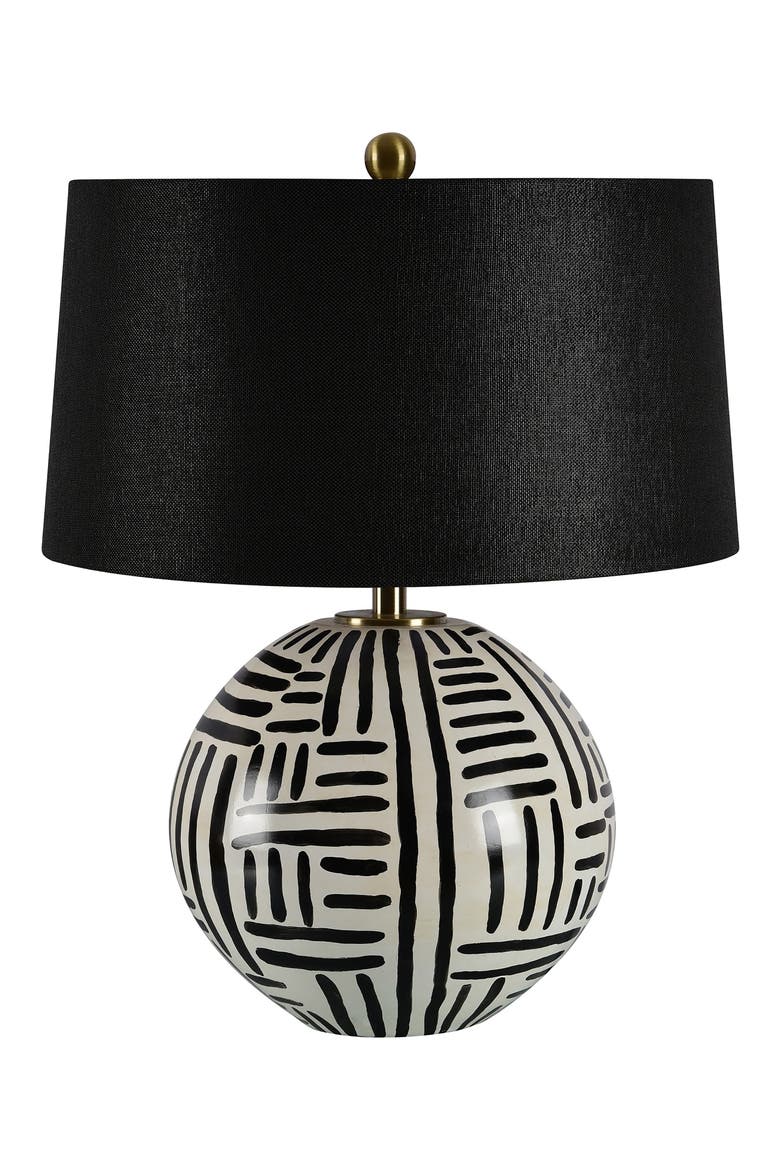 Milka Ceramic Table Lamp, Main, color, CREAM AND BLACK FINISH