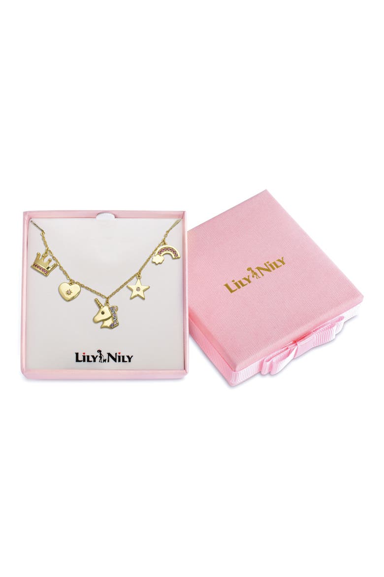 Kids' Magical Enamel & Cubic Zirconia Charm Necklace, Alternate, color, GOLD