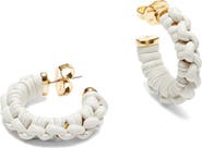 Kate Spade New York leather woven hoop earrings