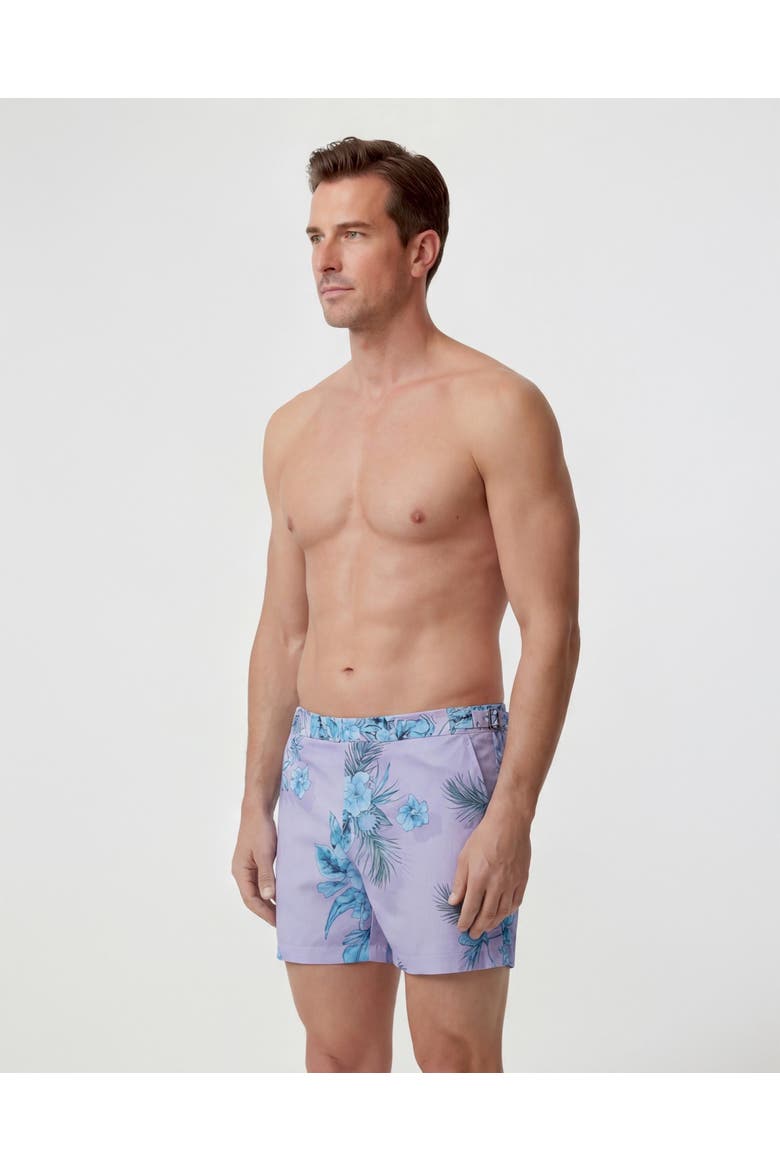 Mali Floral Mens Tailored Swim Short, Alternate, color, Mali Floral Lavender