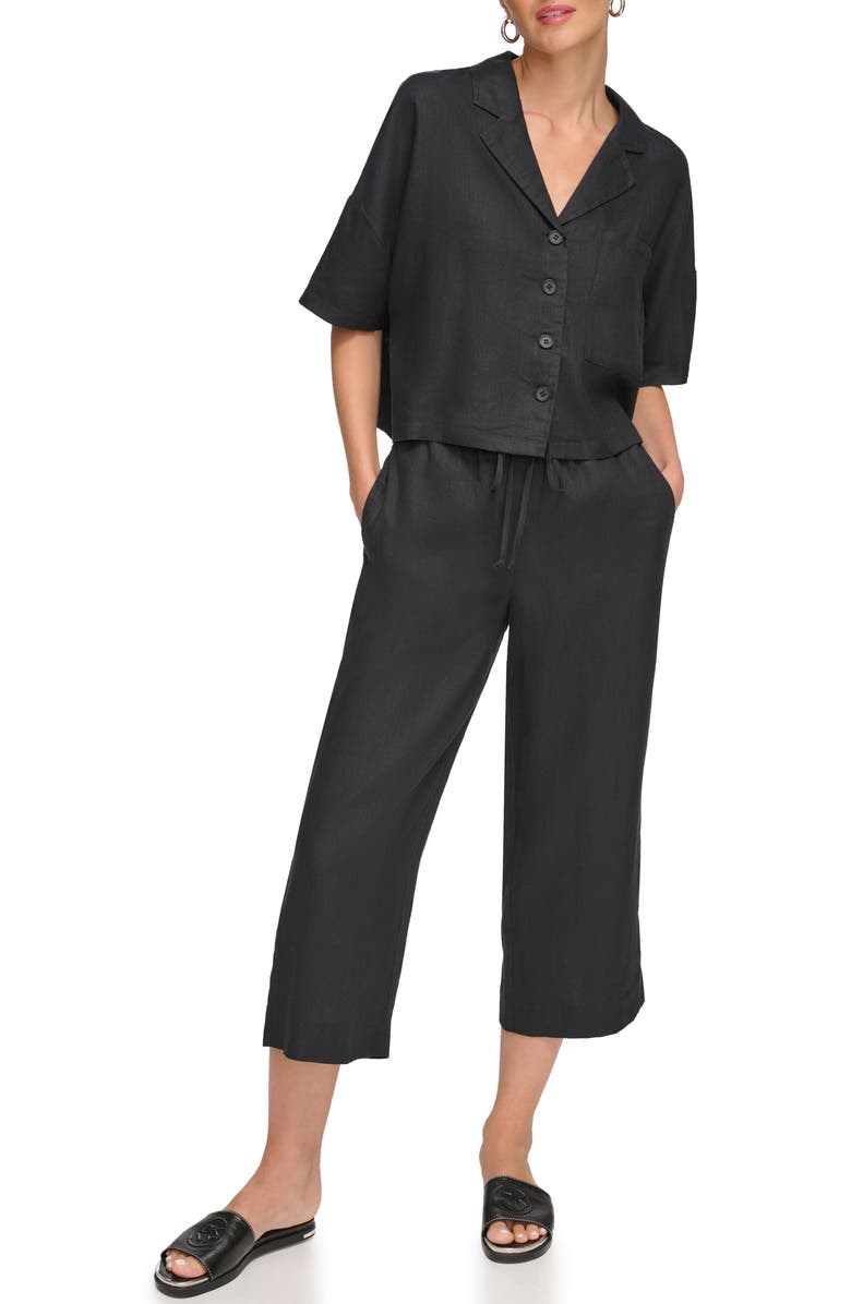 DKNY Linen Camp Shirt, Alternate, color,