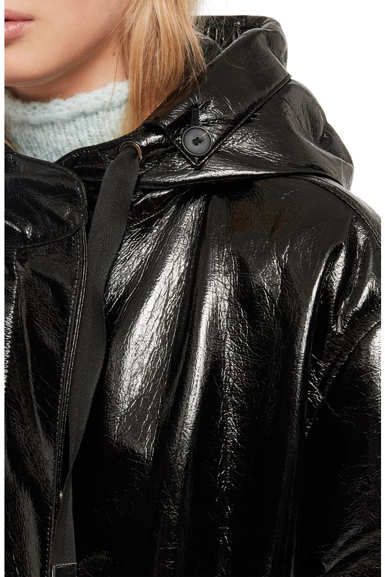 Kelsey Nya Faux Leather Jacket, Alternate, color, SHINY BLACK