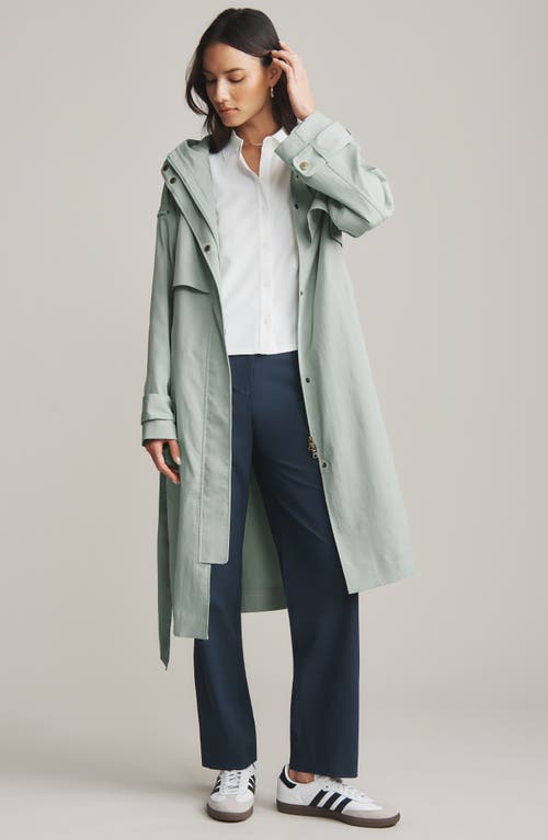 Rhone Utility Trench Coat In Gray Green