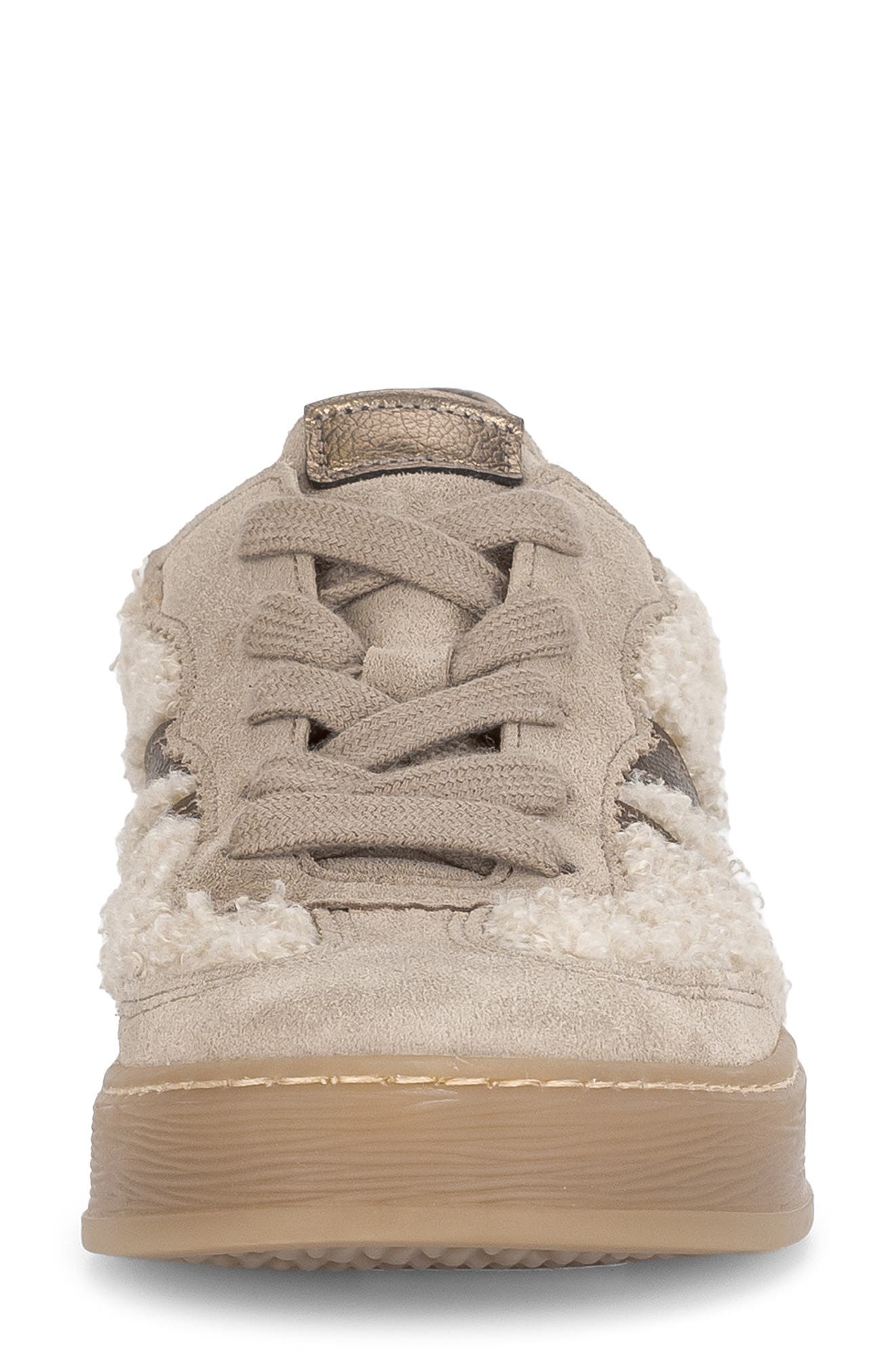 Gabor Genuine Shearling Mixed Media Sneaker, Alternate, color, Panna