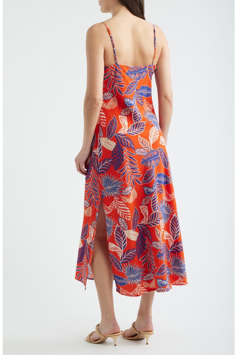Tropical Print Midi Dress, Alternate, color, TROPICAL ORANGE