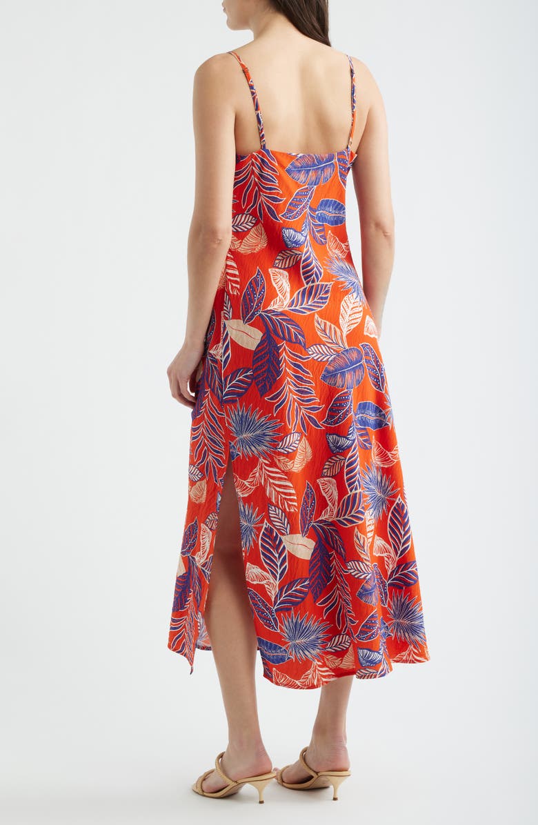Sam Edelman Tropical Print Midi Dress, Alternate, color, Tropical Orange