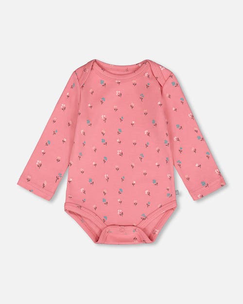 Deux Par Deux Organic Cotton Long Sleeve Romper In Pink