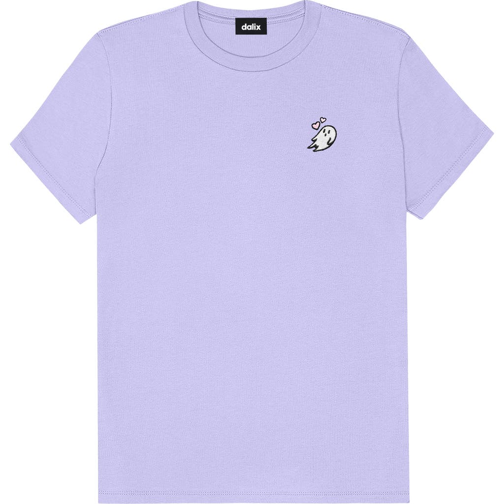 Dalix Heartly Ghost Tee In Dark Lavender