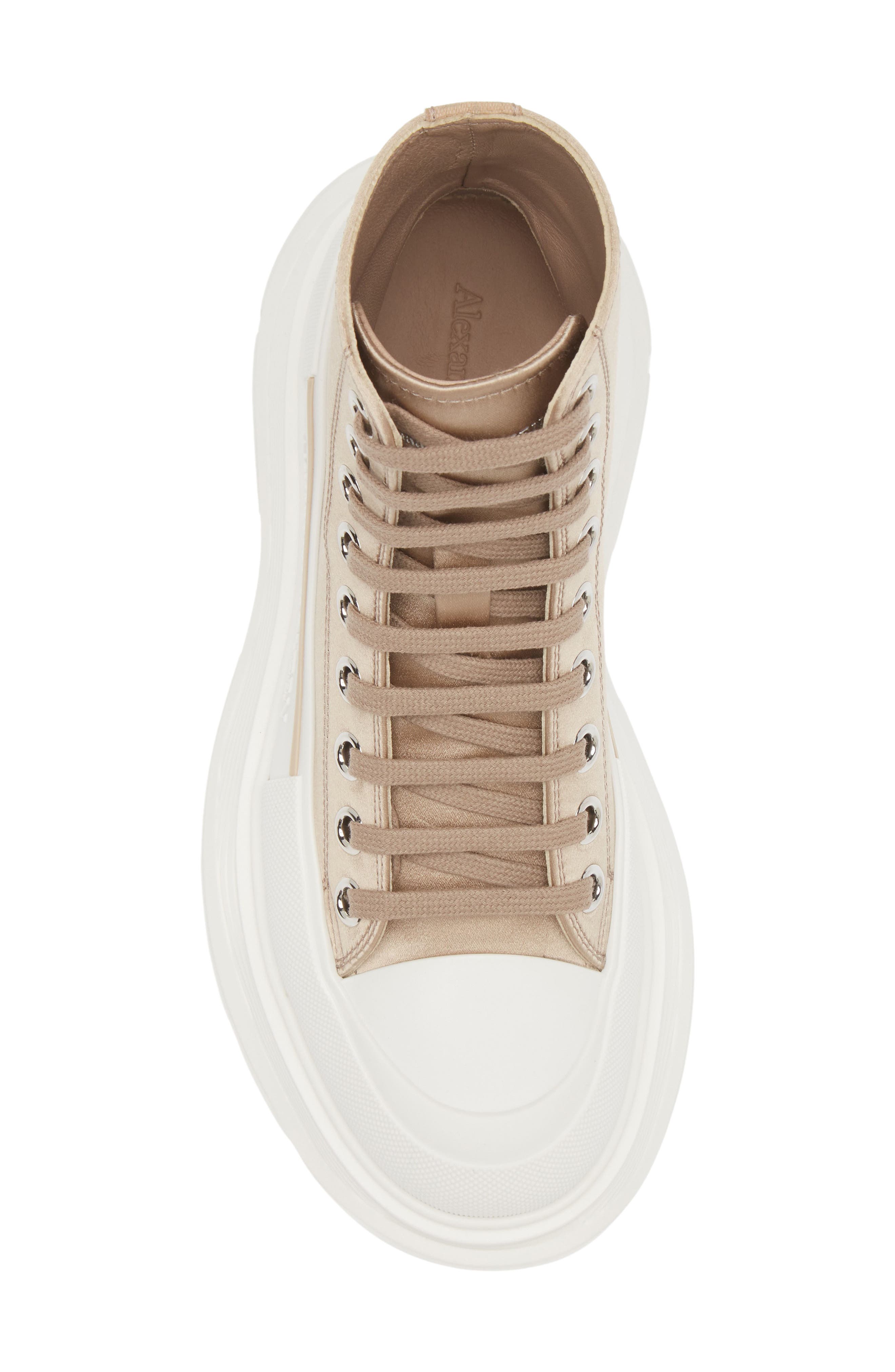 McQueen Tread Slick Satin High Top Sneaker, Alternate, color, 
