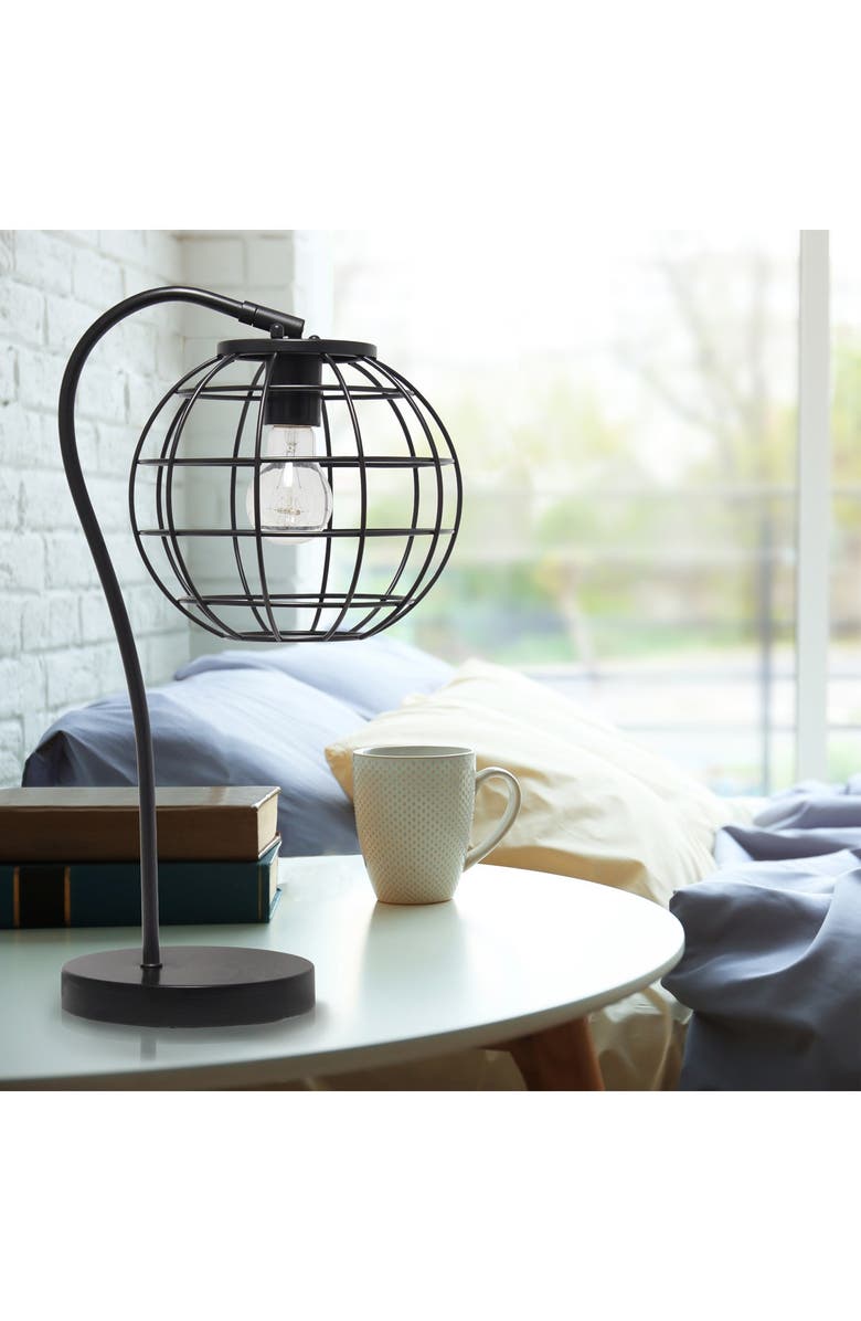 LALIA HOME Arched Metal Cage Table Lamp - Black, Alternate, color,