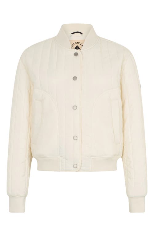 Moose Knuckles Fairhaven Quilted Ripstop Bomber Jacket In Plaster