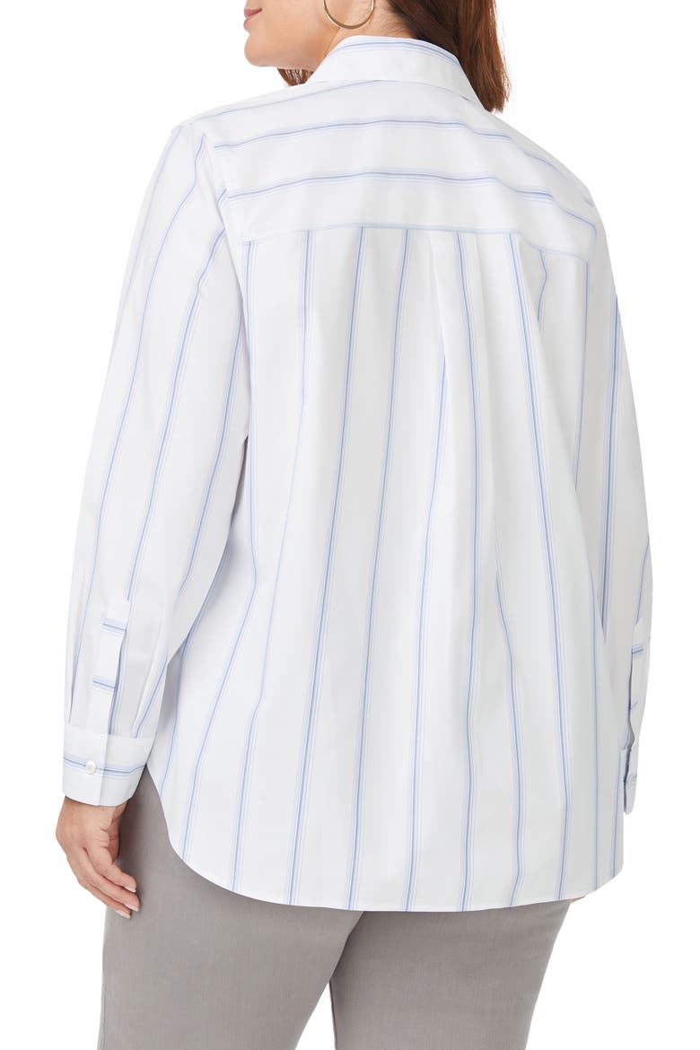 Stripe Boyfriend Button-Up Shirt, Alternate, color, WHITE MULTI
