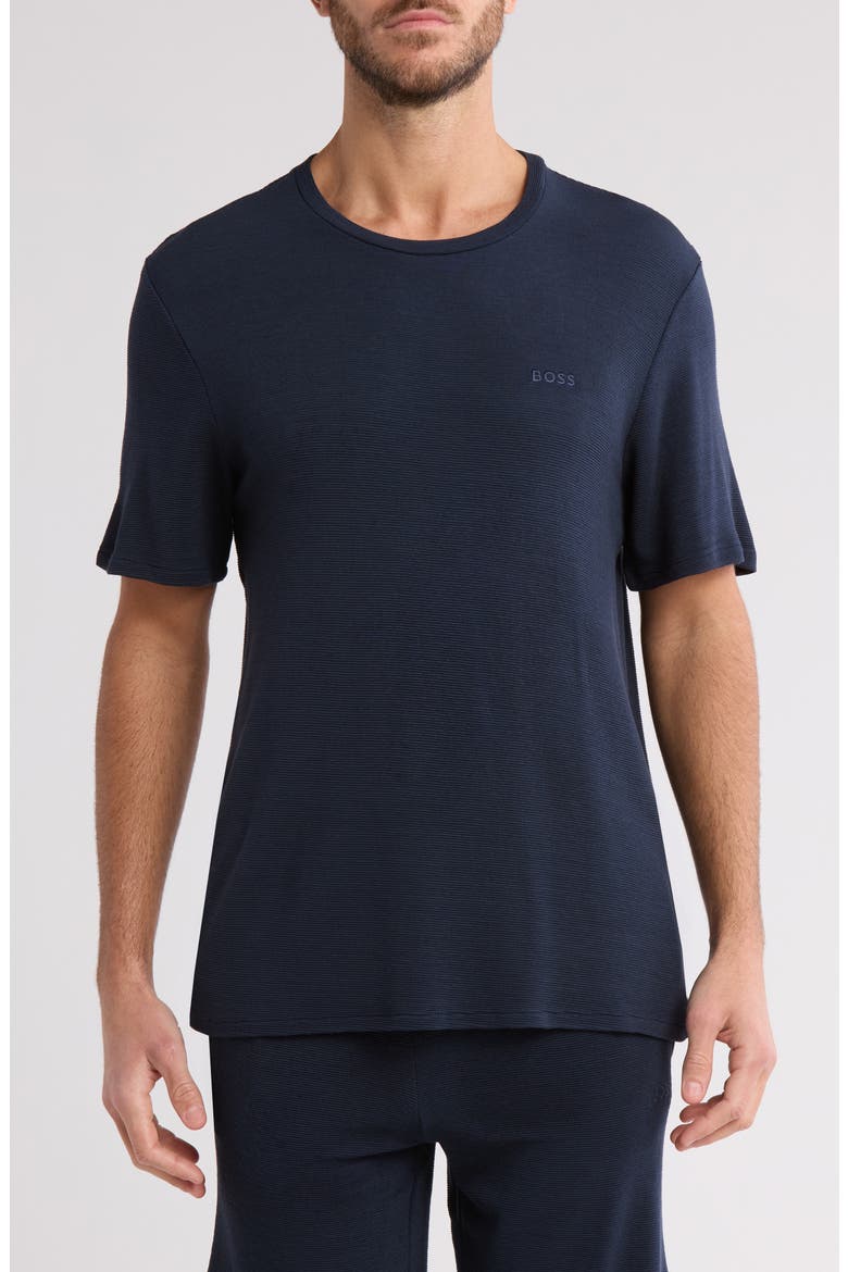 Ribbed Stretch Modal Pajama T-Shirt, Main, color, DK BU
