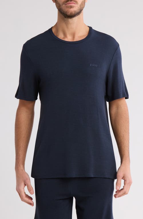 Hugo Boss T-shirt With Round Neck And Short Sleeves In Blue