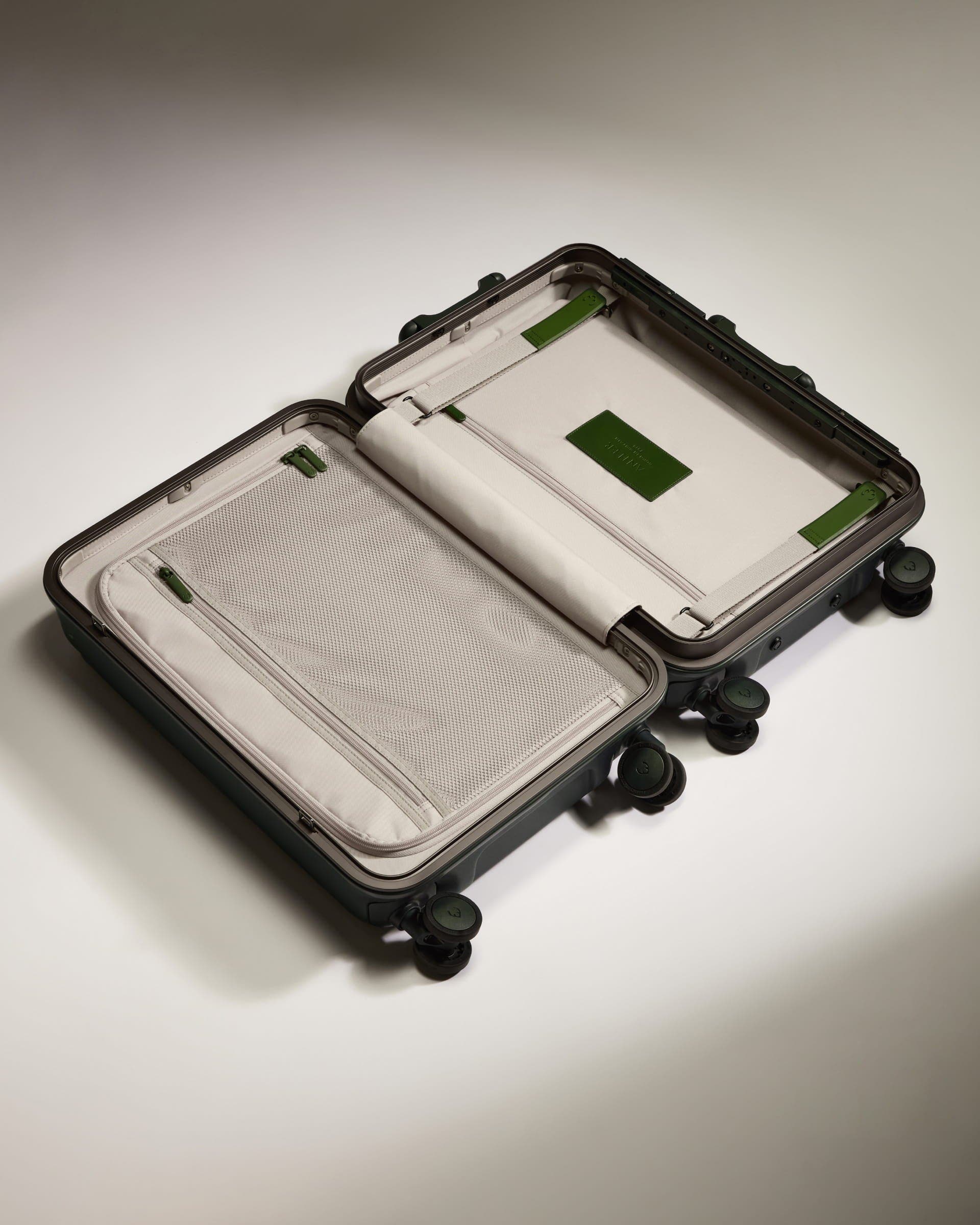 ANTLER Heritage Stripe Cabin Suitcase, Alternate, color, Dark Forest Green