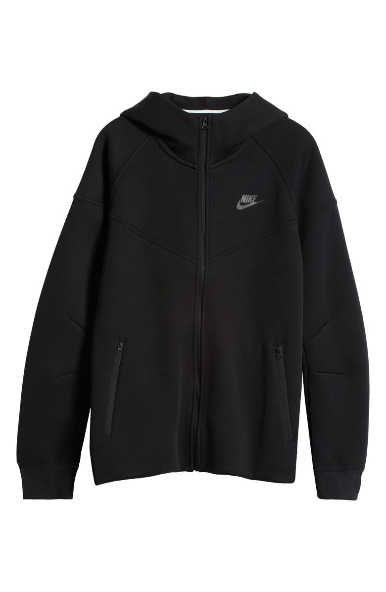 Nike Sportswear Tech Fleece Windrunner Zip Hoodie, Alternate, color, 010 Black/Black