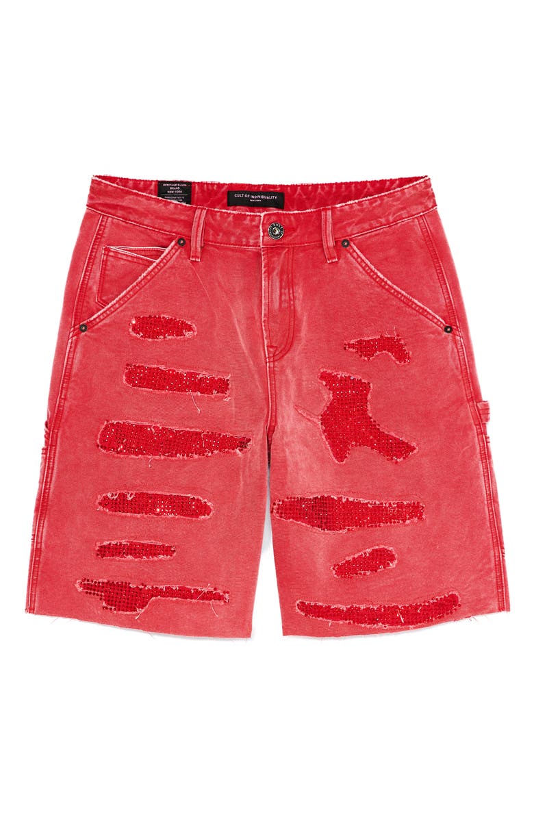Cult of Individuality Grunge Carpenter Denim Shorts, Alternate, color,