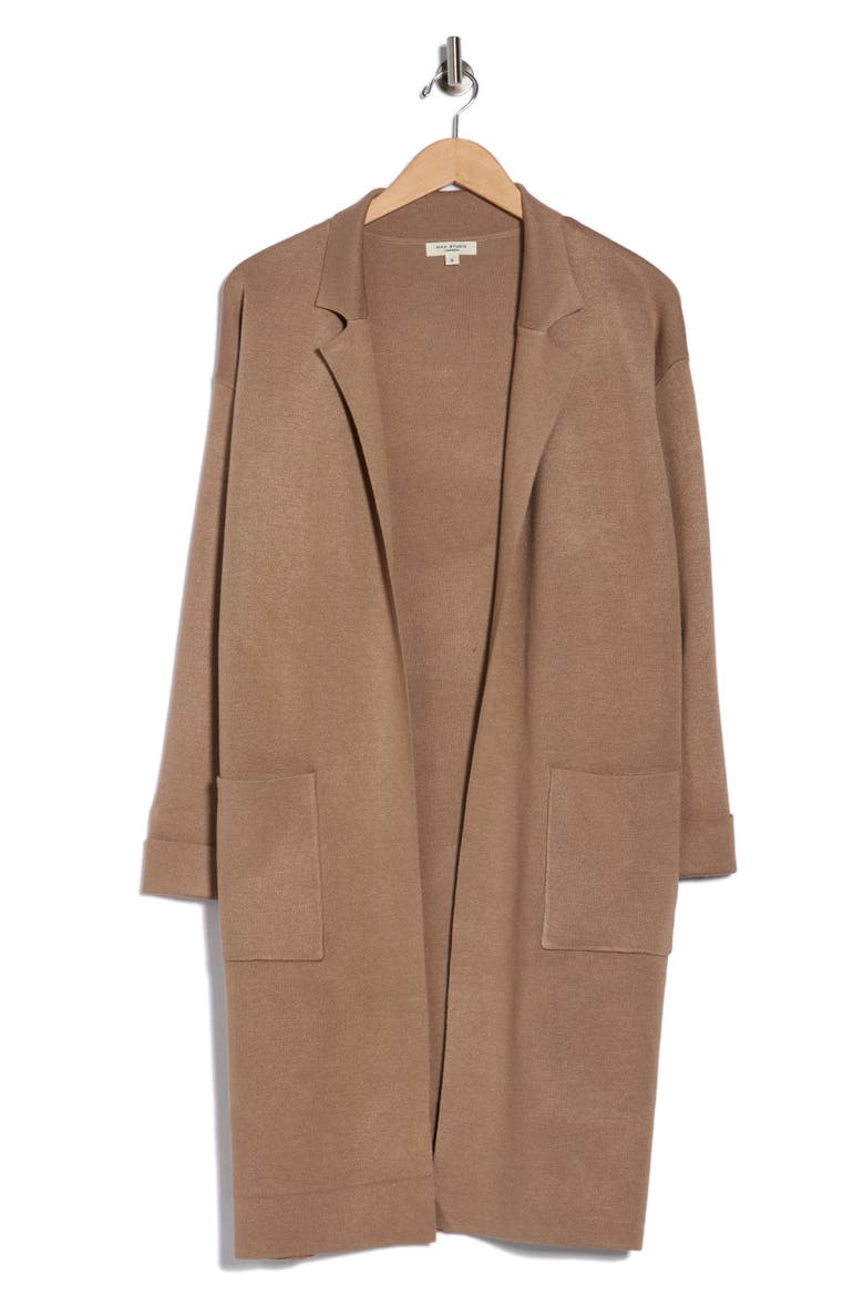 Patch Pocket Long Cardigan, Alternate, color, TOAST