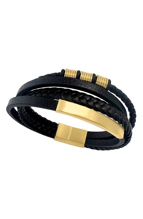 Men's Multistrand Leather Magnetic Bracelet