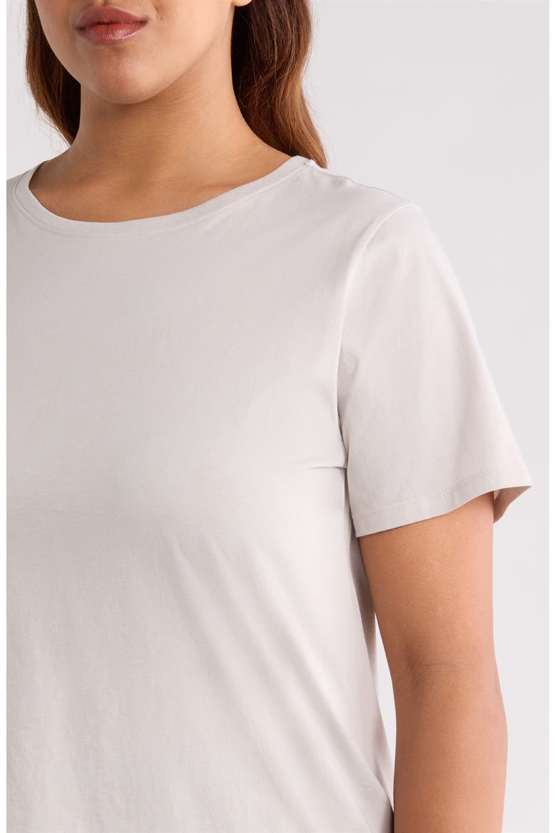 Crewneck Organic Cotton T-Shirt, Alternate, color, CHALK
