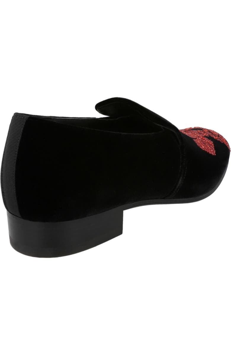 Alexander McQueen Puma Beaded Orchid Velvet Loafer, Alternate, color, Black Red