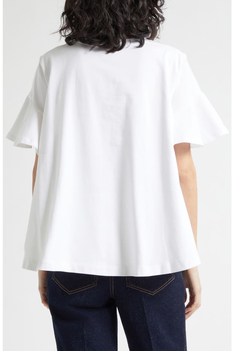 Jane Ruffle Sleeve T-Shirt, Alternate, color, WHITE