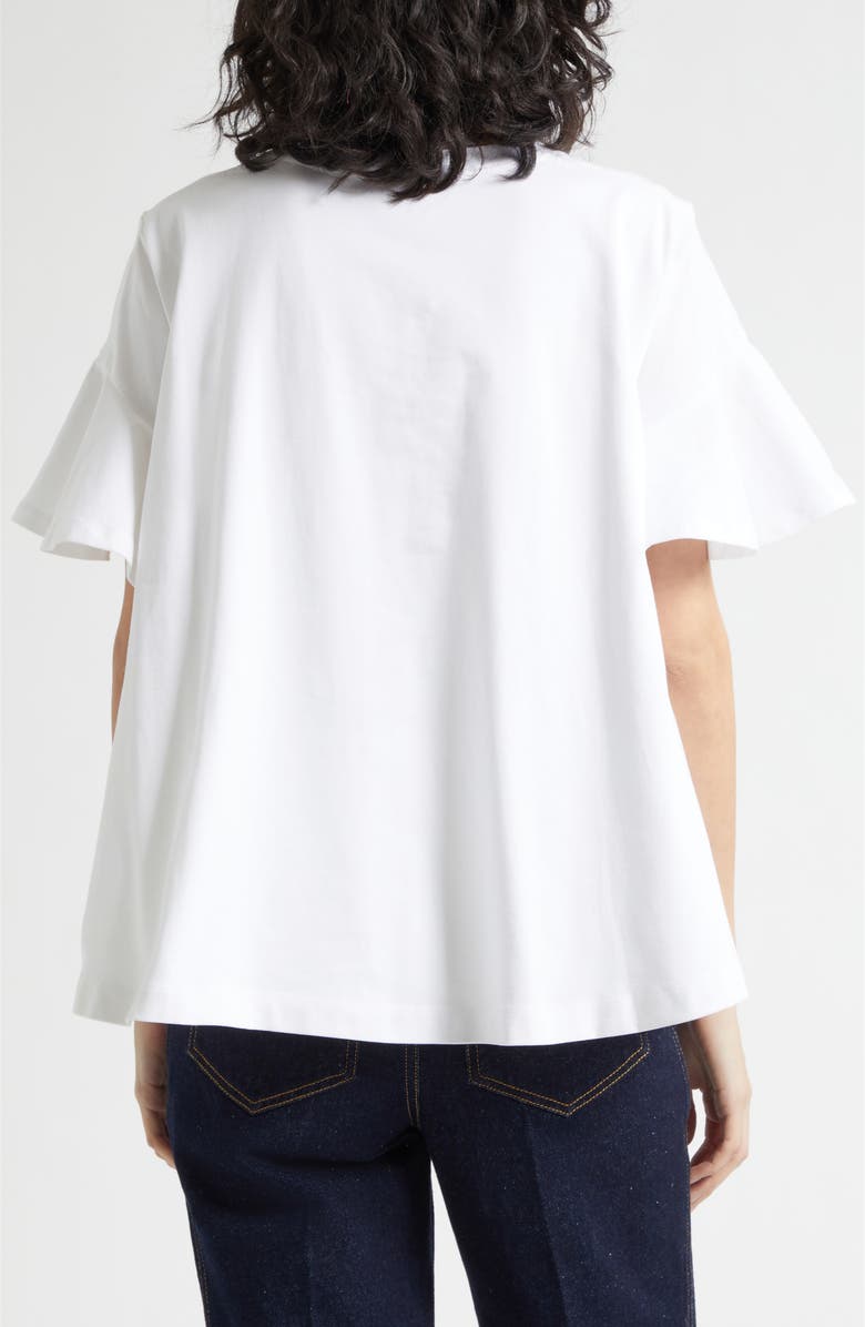 Cinq à Sept Jane Ruffle Sleeve T-Shirt, Alternate, color, White