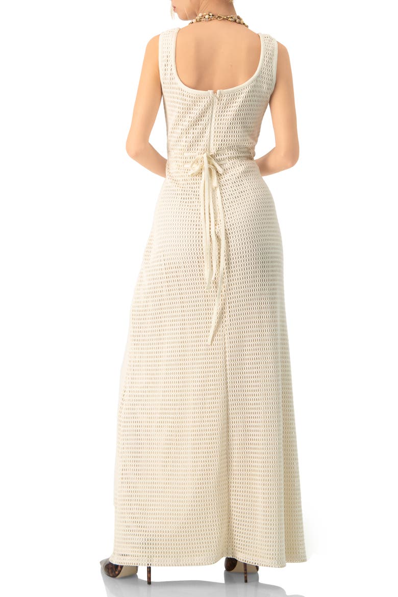 Knitted Maxi Dress with Waist Knots, Alternate, color, Natural