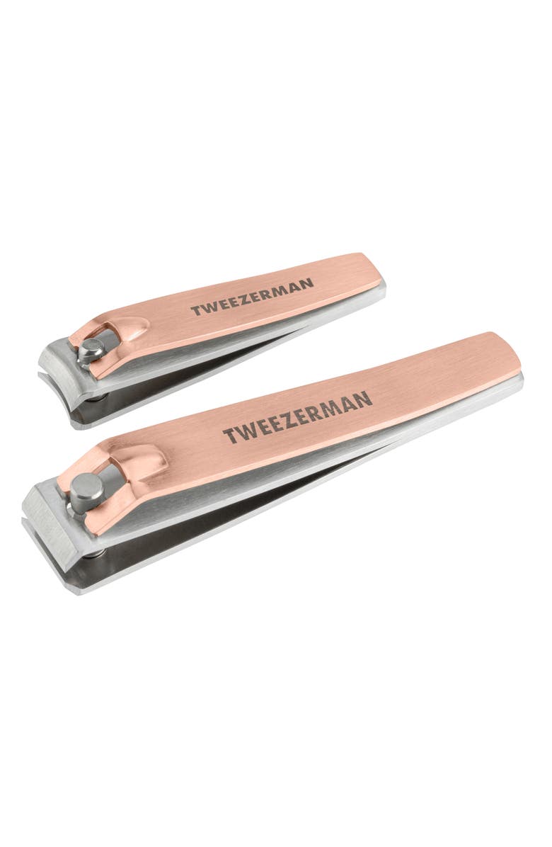 TWEEZERMAN Rose Gold Combo 2-Pack Nail Clipper Set, Main, color,