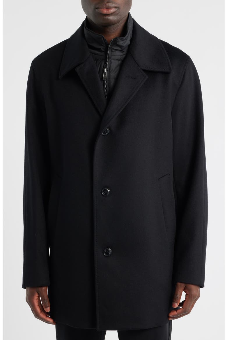 Clark Wool Blend Bib Jacket, Alternate, color, BLACK