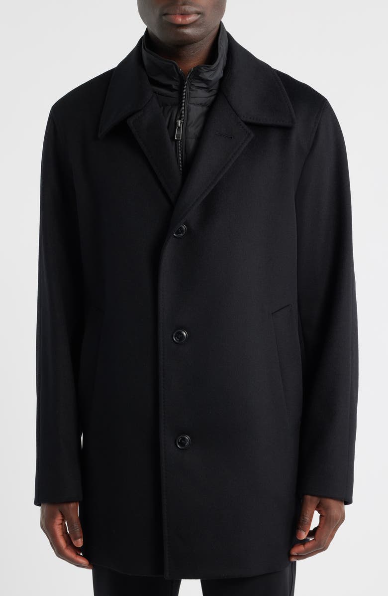 BOSS Clark Wool Blend Bib Jacket, Alternate, color, Black