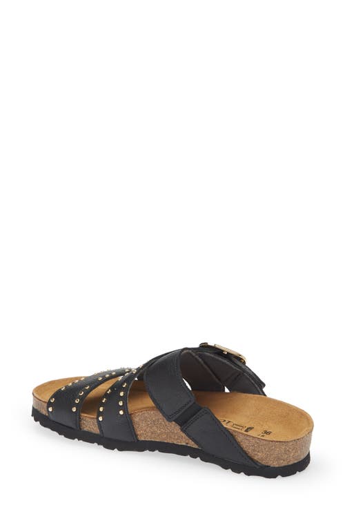 Naot Carolina Slide Sandal In Soft Black Leather