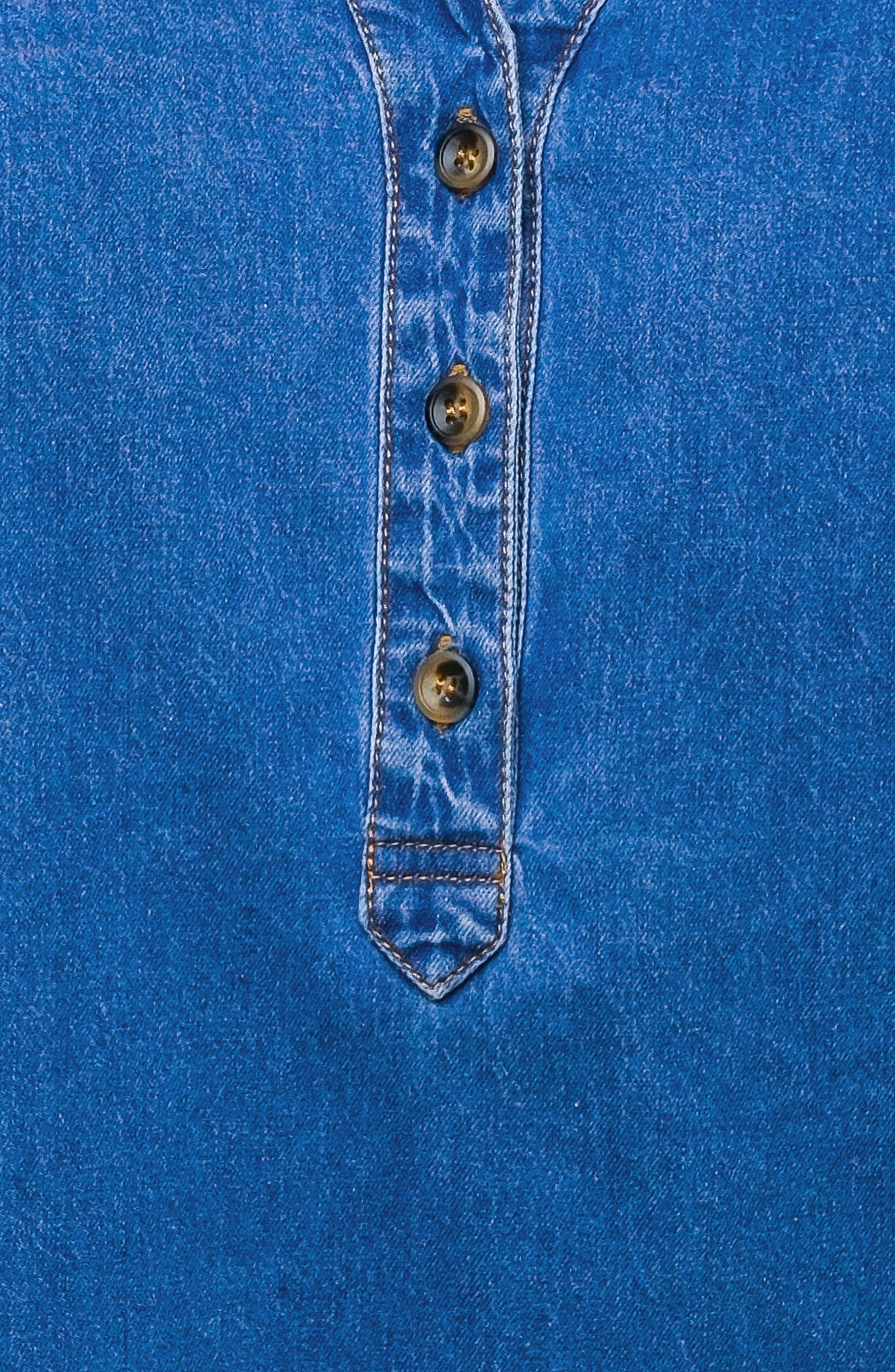 Puff Sleeve Denim Top - image 2
