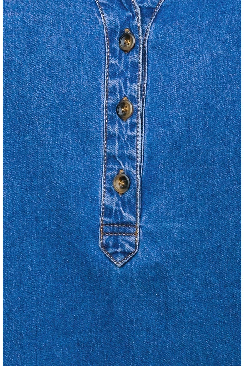 Puff Sleeve Denim Top, Alternate, color, MEDIUM INDIGO