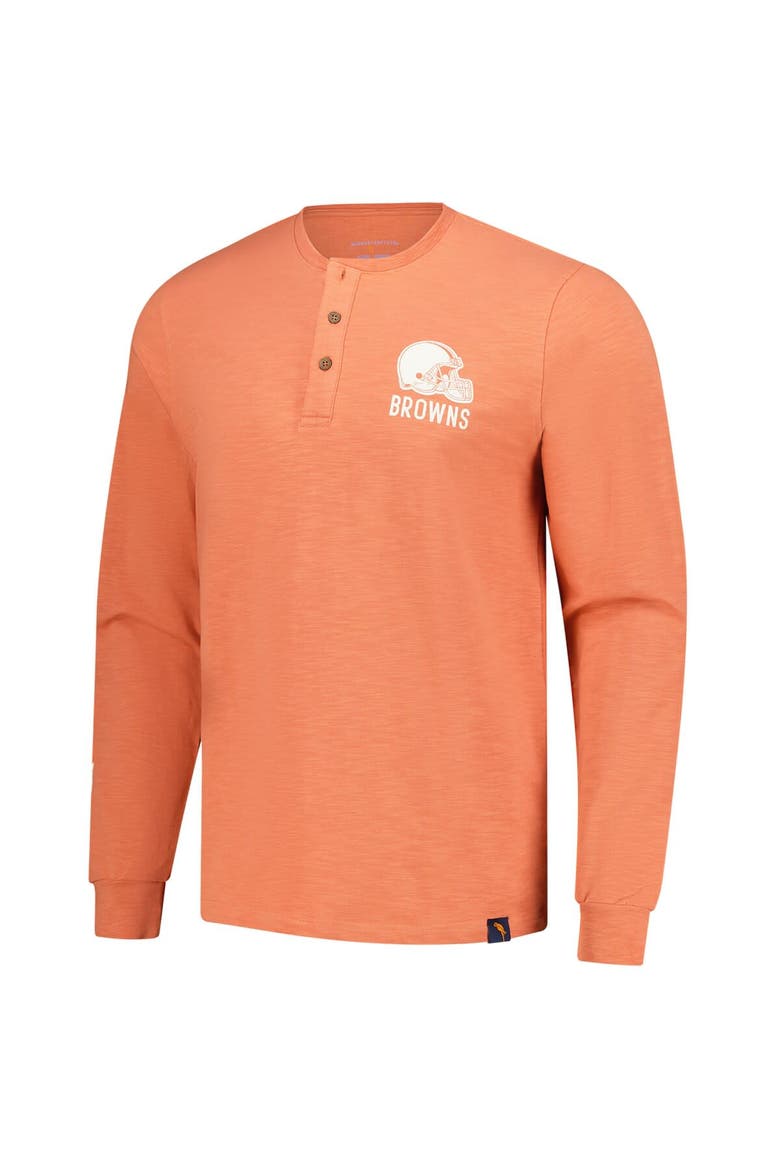 Men's Margaritaville Coral Cleveland Browns Five O'Clock Henley Long Sleeve T-Shirt, Alternate, color, Coral