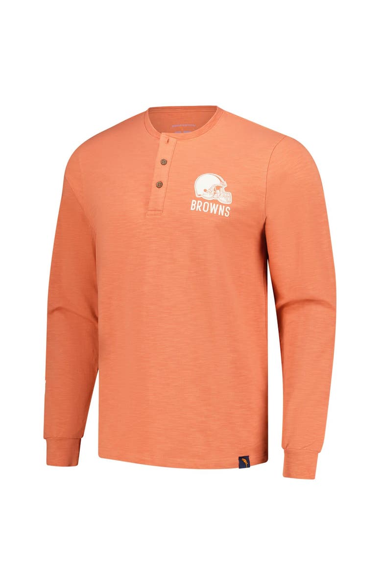 Margaritaville Men's Margaritaville Coral Cleveland Browns Five O'Clock Henley Long Sleeve T-Shirt, Alternate, color, Coral