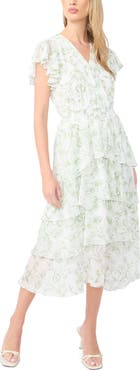 Halogen® Print Ruffle Maxi Dress