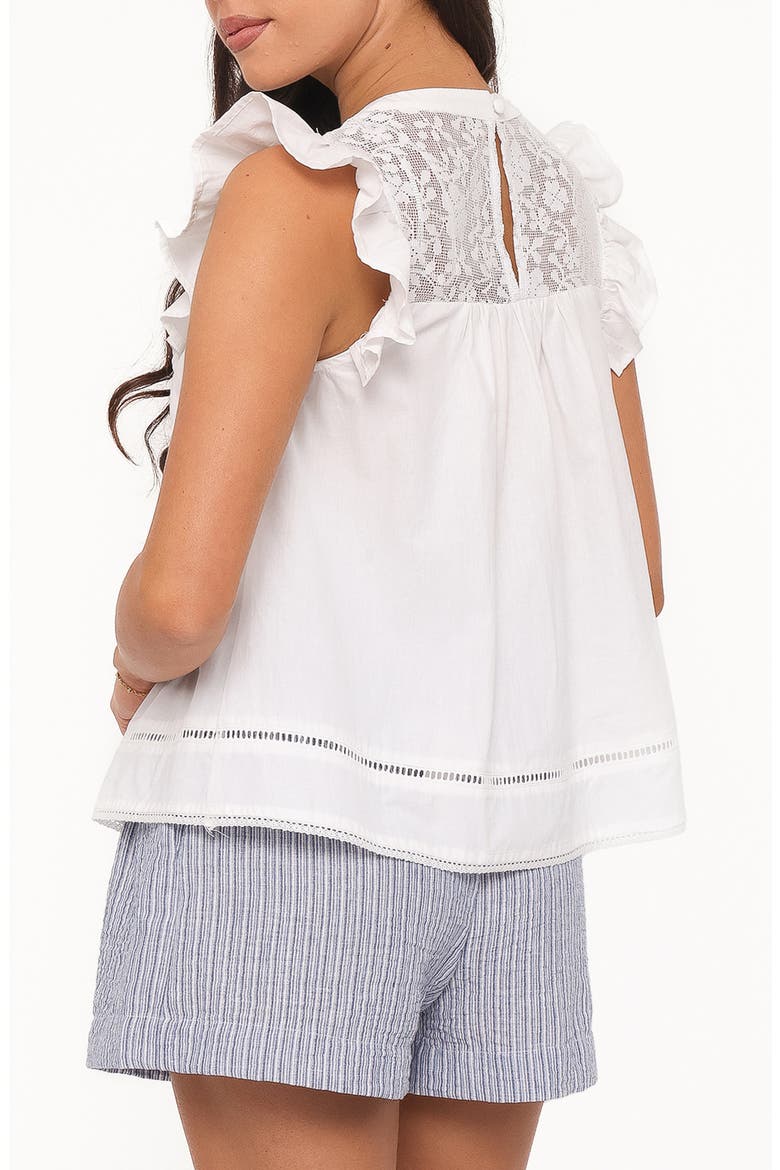 Kiran Ruffle Poplin Top, Alternate, color, WHITE