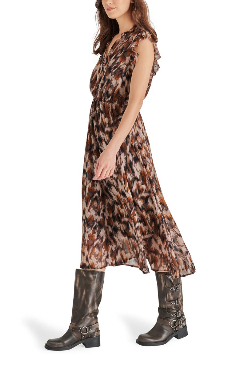 Steve Madden Allegra Print Ruffle Midi Dress, Alternate, color,